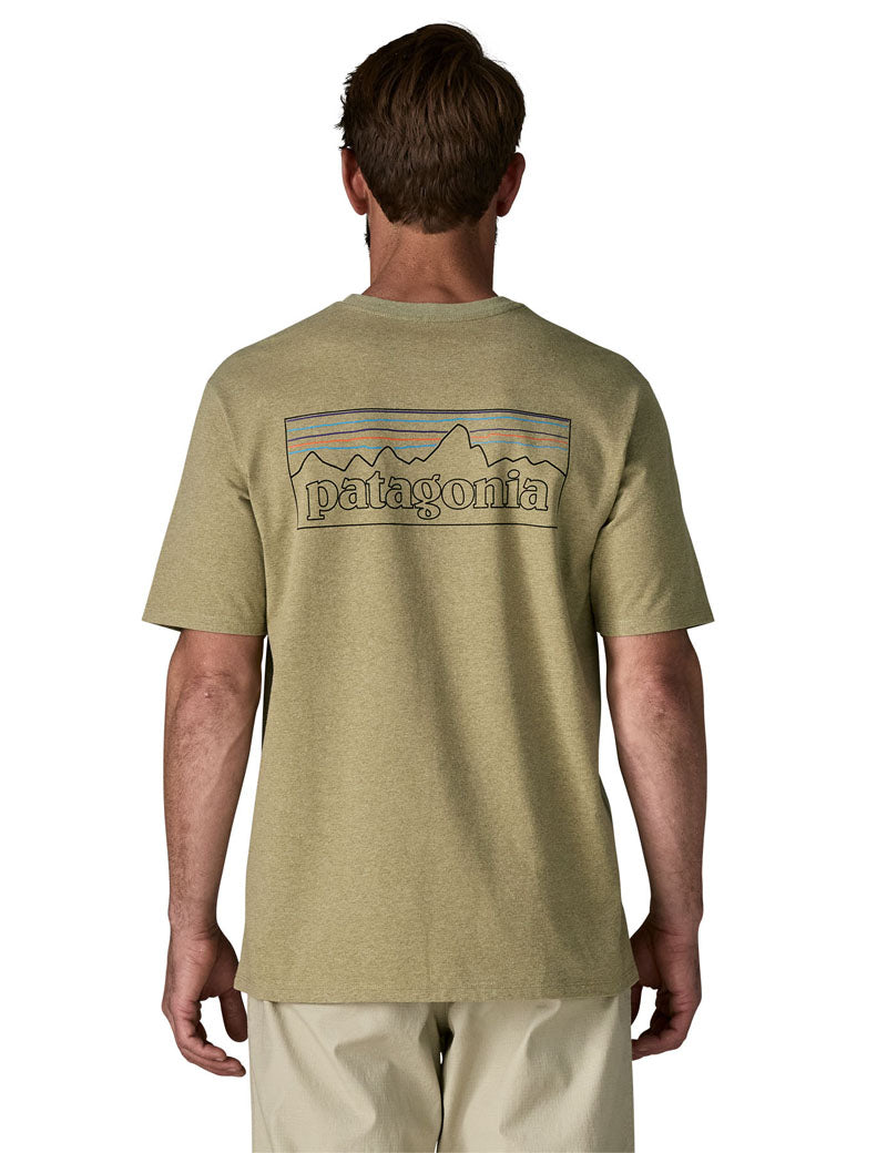 Patagonia M'S P-6 Logo Responsibili Tee Gumtree Green On Model Back