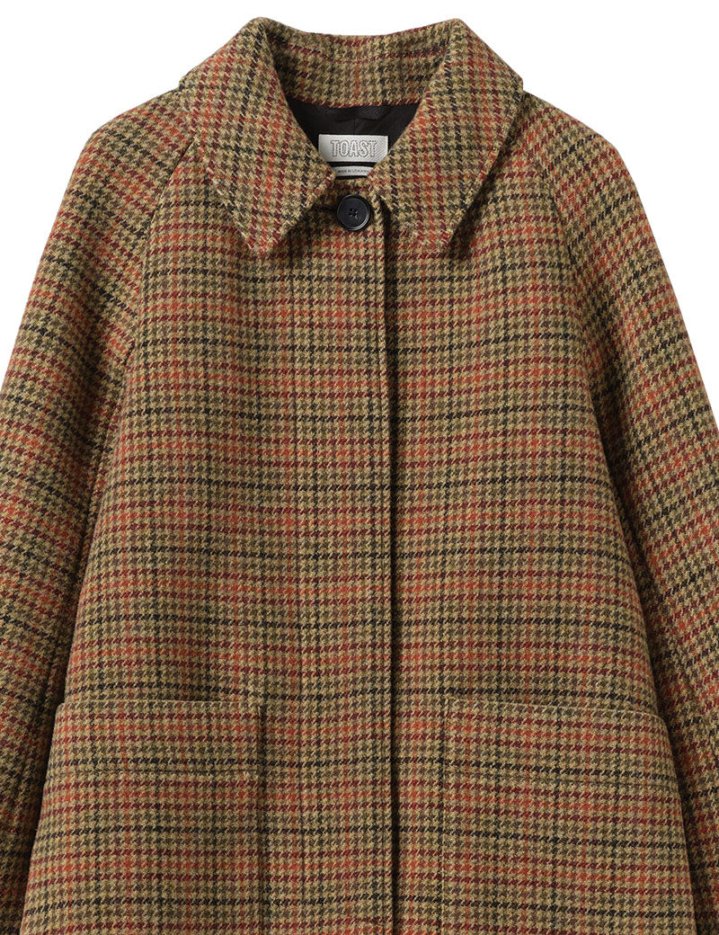 TOAST Frankie Vibrant Check Raglan Coat Umber Multi