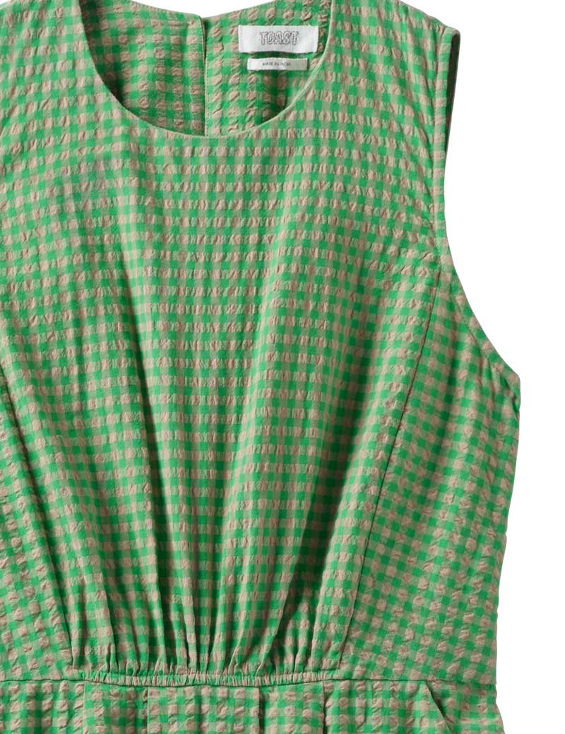 Toast Gingham Cotton Seersucker Dress Tapioca