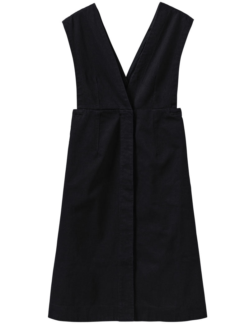 Toast Organic Denim Pinafore Dress Black