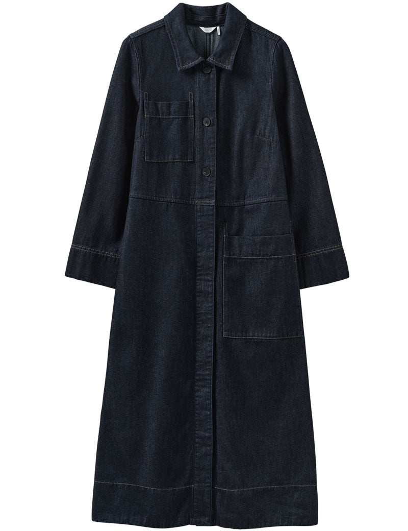 Toast Cotton Hemp Denim Dress Indigo