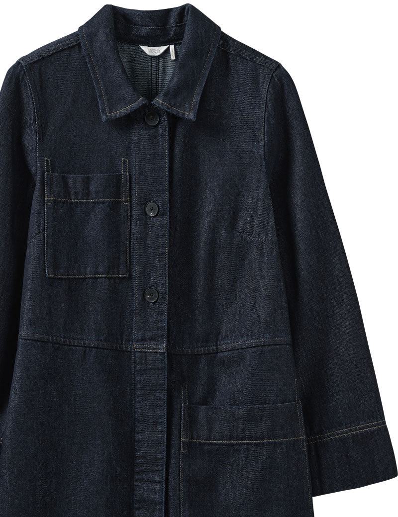 Toast Cotton Hemp Denim Dress Indigo