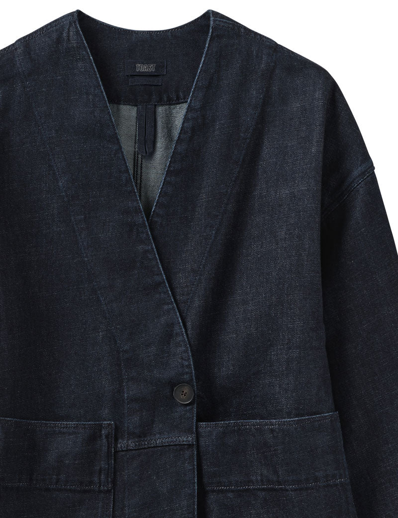 Toast Denim Wrap Jacket Indigo