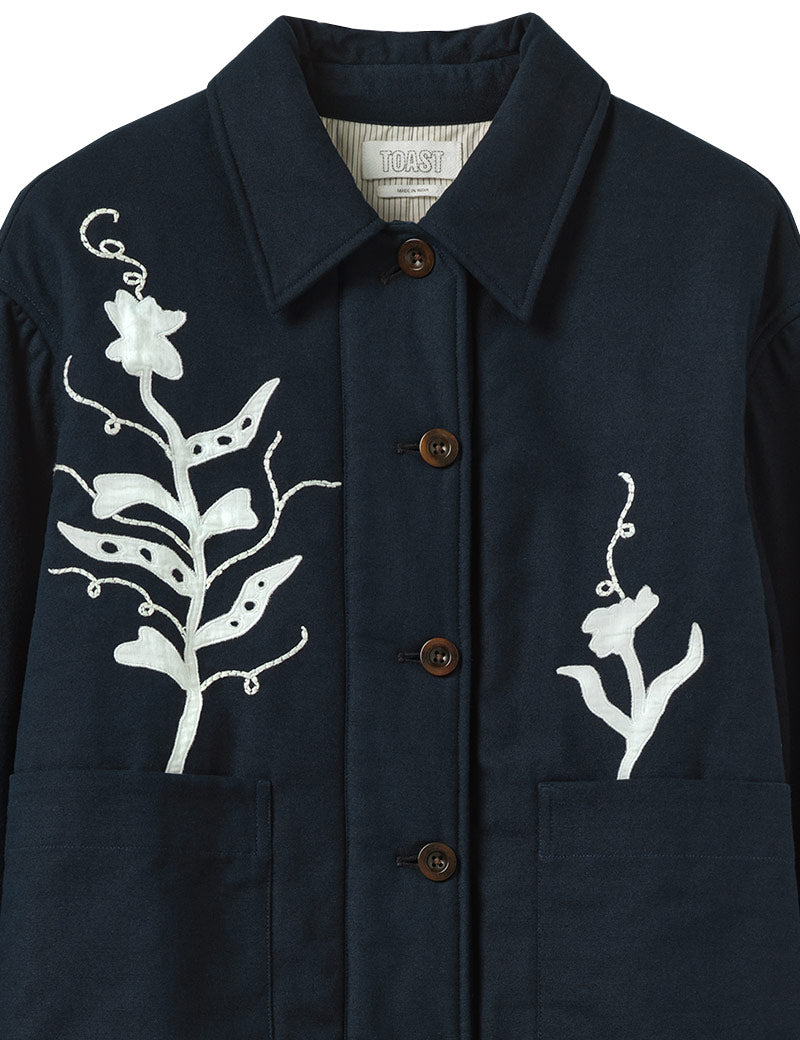 Toast Applique Pea Shoot Jacket Dark Denim