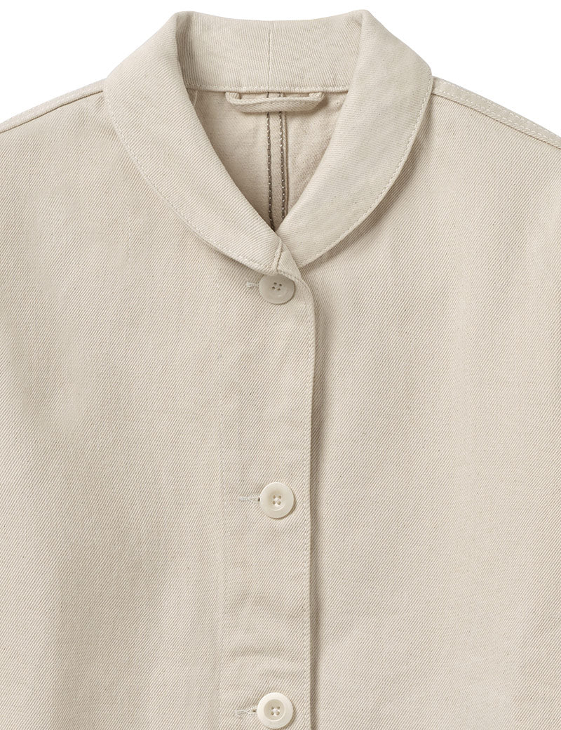 Toast Hal Ecru Denim Work Wear Jacket Ecru Collar Detail