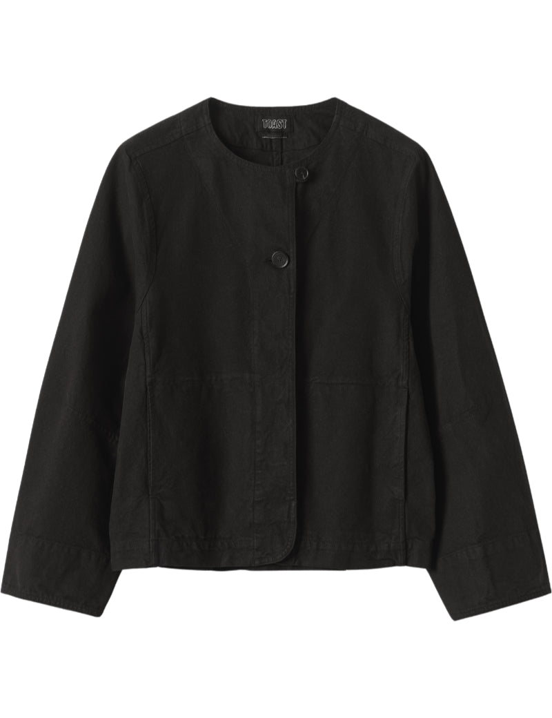 Toast Sculpted Brushed Cotton Canvas Jacket Black