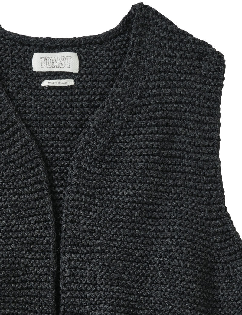 Toast Textured Knit Gilet Charcoal