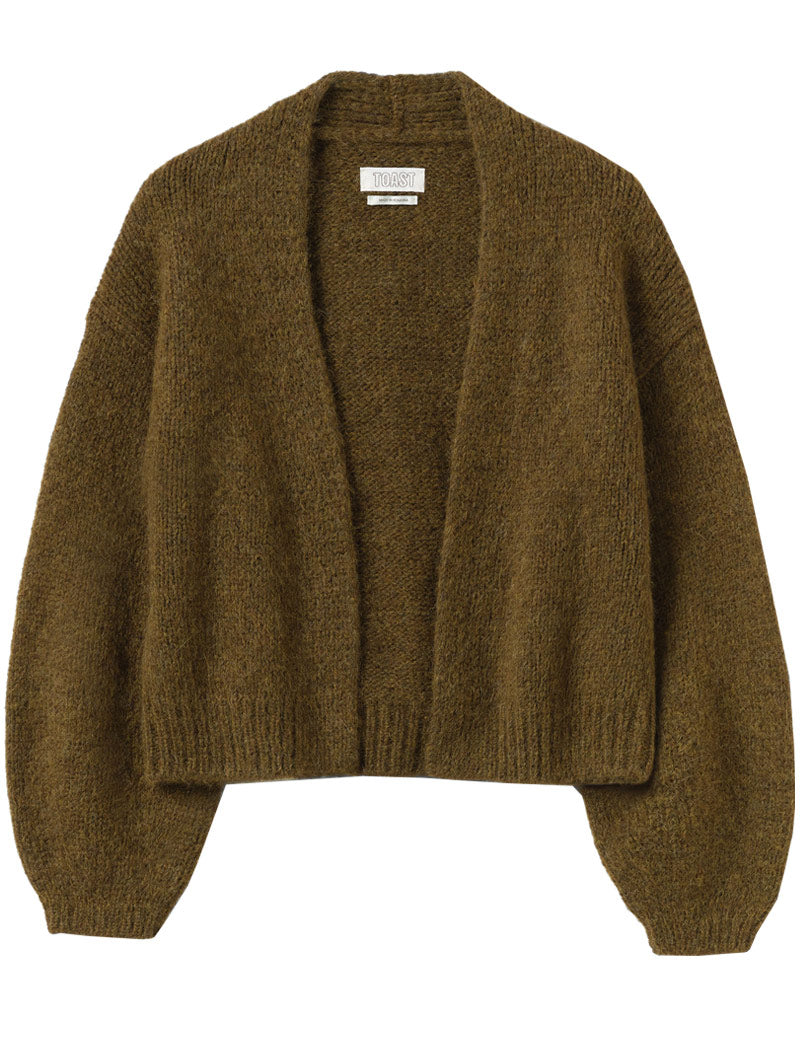 Toast Lofty Alpaca Blend Cardigan Olive Melange
