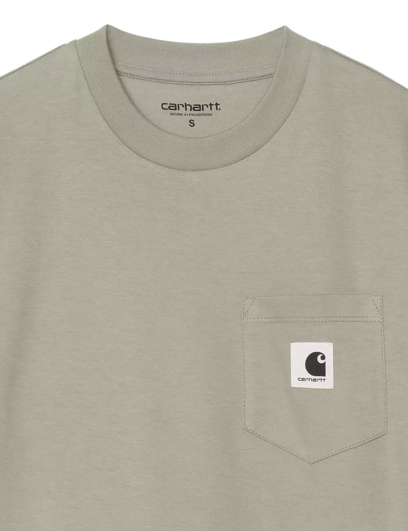 Carhartt WIP W' S/S Pocket T-Shirt Shady Green Pocket Detail