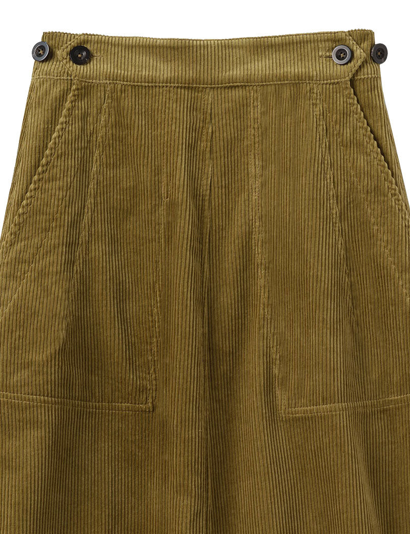 TOAST Organic Cord A Line Skirt Antique Olive