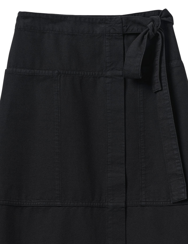 Toast Apron Wrap Cotton Canvas Skirt Slate Tie Detail
