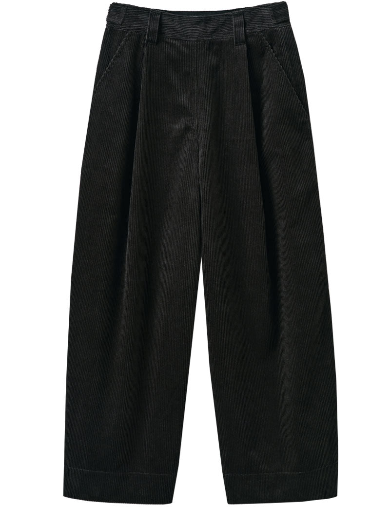 Toast Organic Cord Pleat Front Trousers Brown Slate