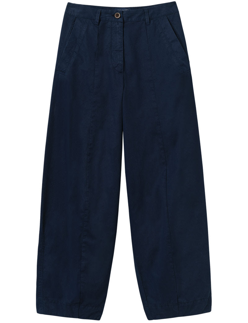 Toast Sculpted Organic Cotton Twill Trousers Mid Blue Front