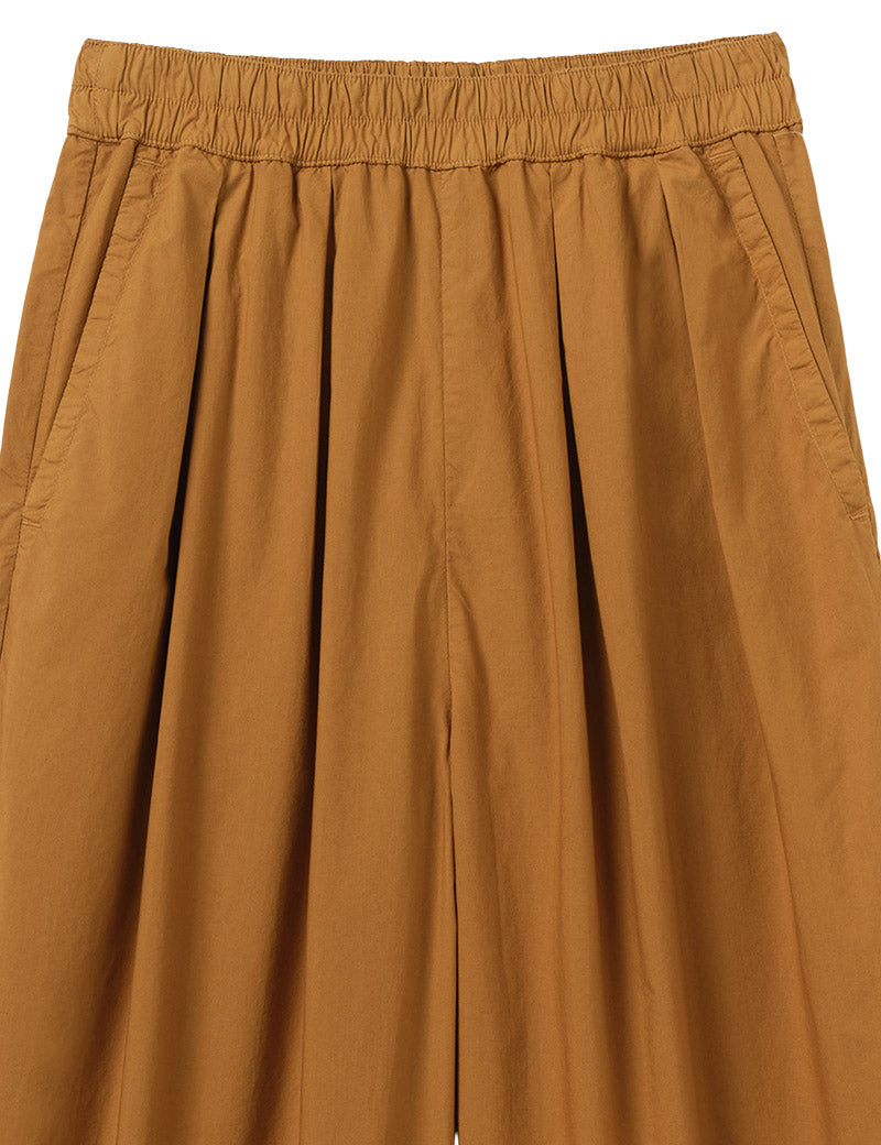 Toast Pleated Pull on Cotton Poplin Trousers Dhal Elasticated Waistband