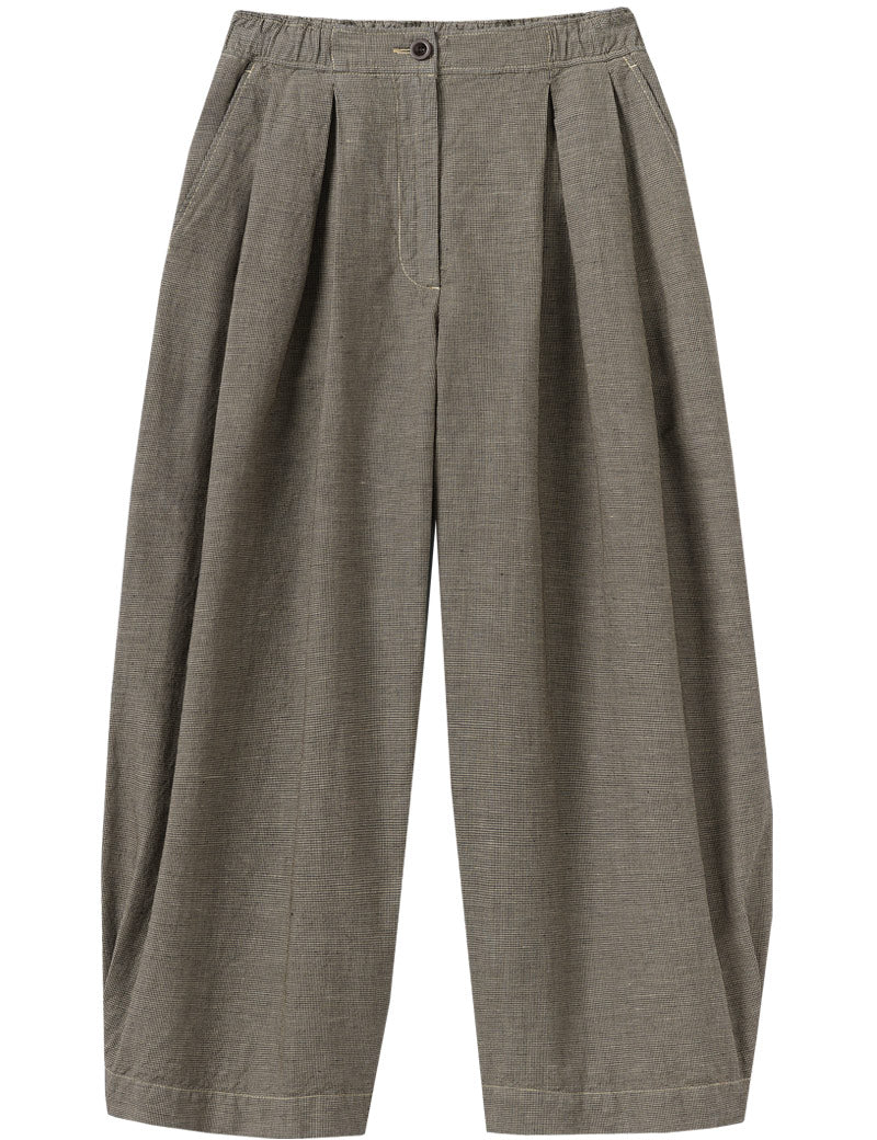 Toast Micro Houndstooth Wide Leg Trousers Vintage White Black Front