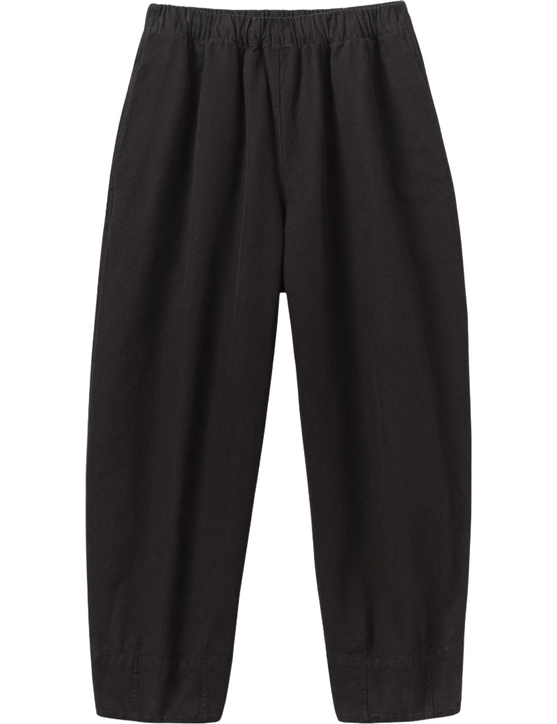 Toast Sculpted Leg Brushed Cotton Canvas Trousers Black