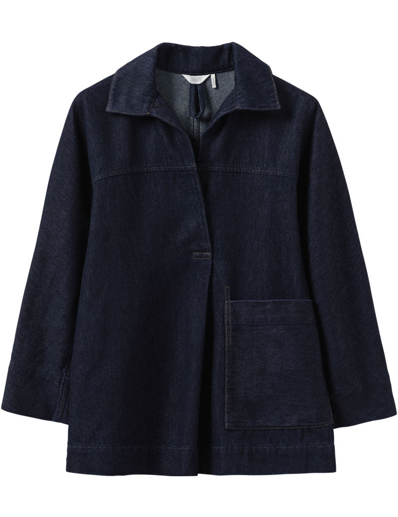 Toast Cotton Hemp Denim Smock Indigo