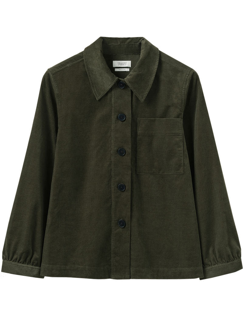 Toast Baya Patch Pocket Organic Cord Shirt Seaweed