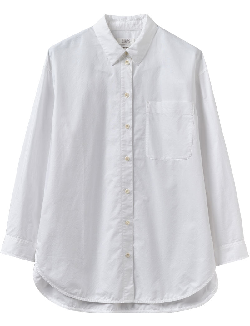 TOAST Cotton Oxford Oversized Long Shirt White