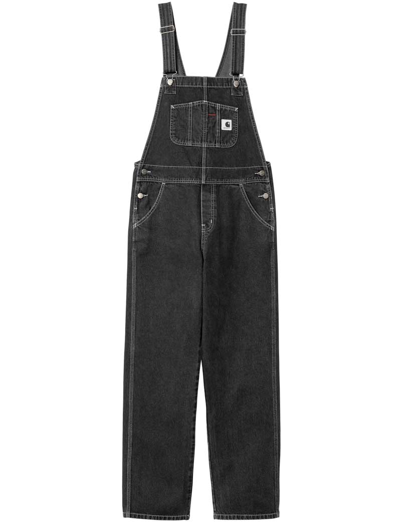 Carhartt WIP W' Bib Overall Straight Norco Denim Black Stone Washed