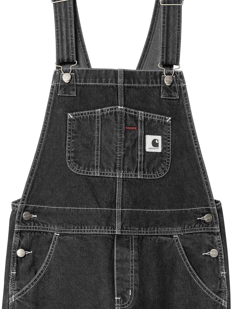 Carhartt WIP W' Bib Overall Straight Norco Denim Black Stone Washed