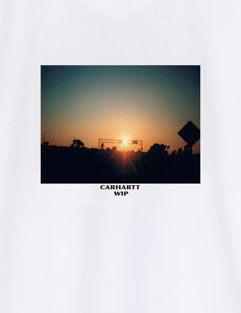Carhartt WIP Short Sleeved Warm Views T-Shirt White Chest Print Detail