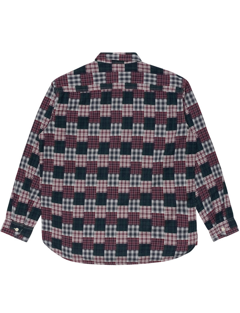 Edwin Work Shirt Long Sleeve Green Red