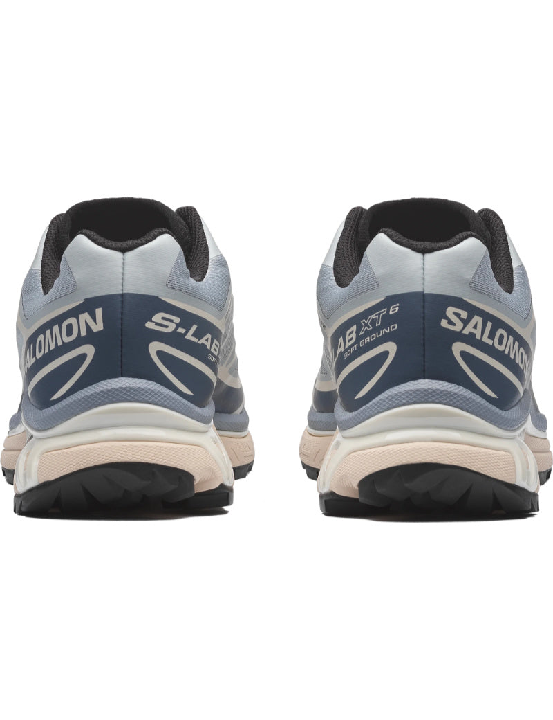 Salomon XT-6 LAB Trainers Pearl Blue, Grisaille And Vanilla Ice Heel View