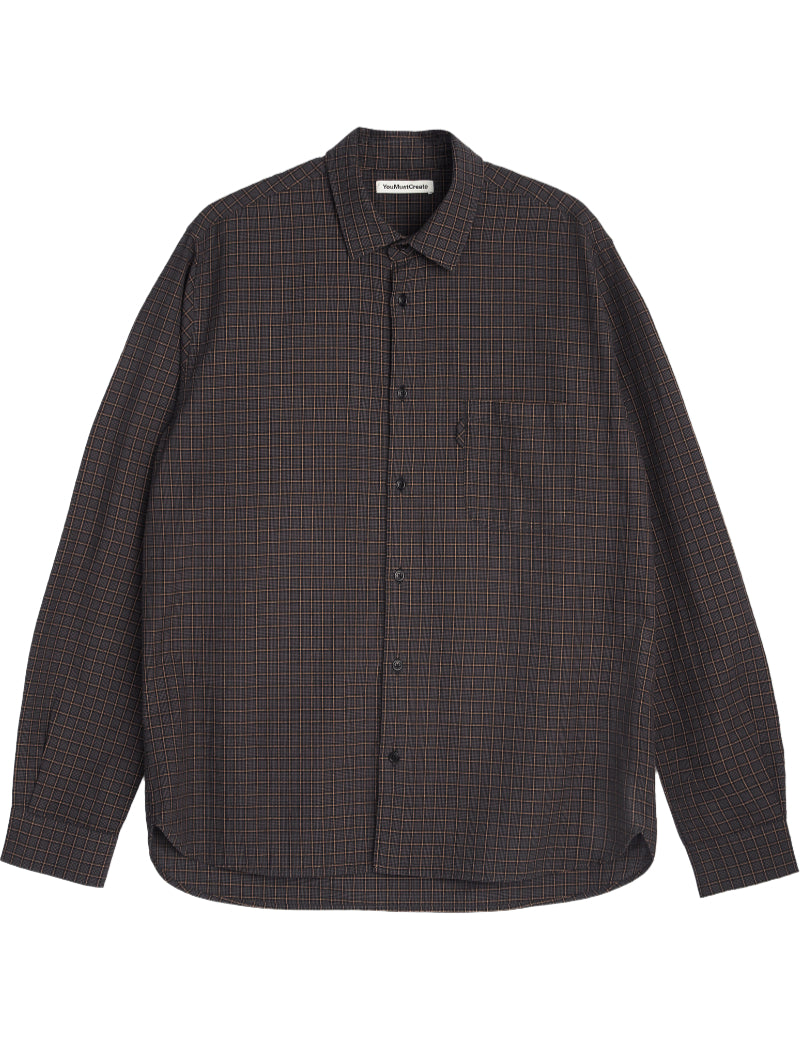 YMC Curtis Shirt Check Grey Multi Front