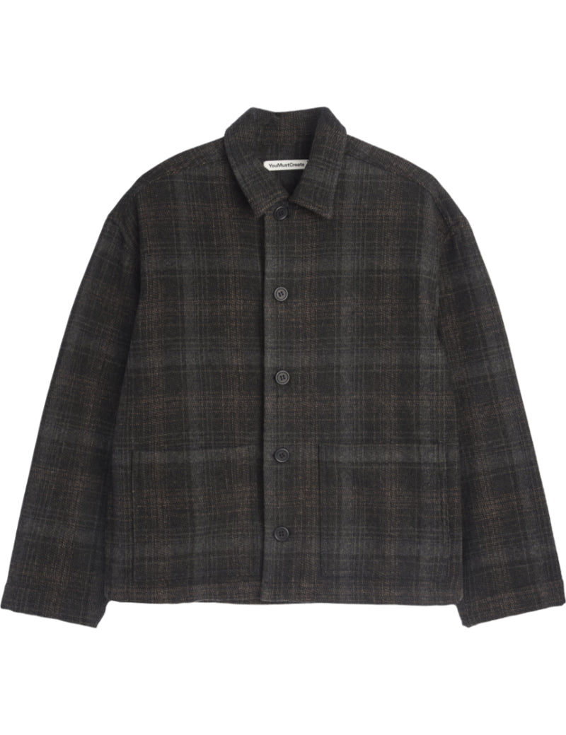YMC PJ Overshirt Brown Multi Front