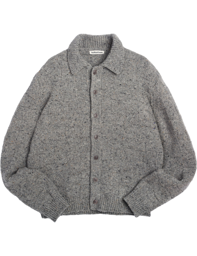 YMC Rat Pack Cardigan Grey Front