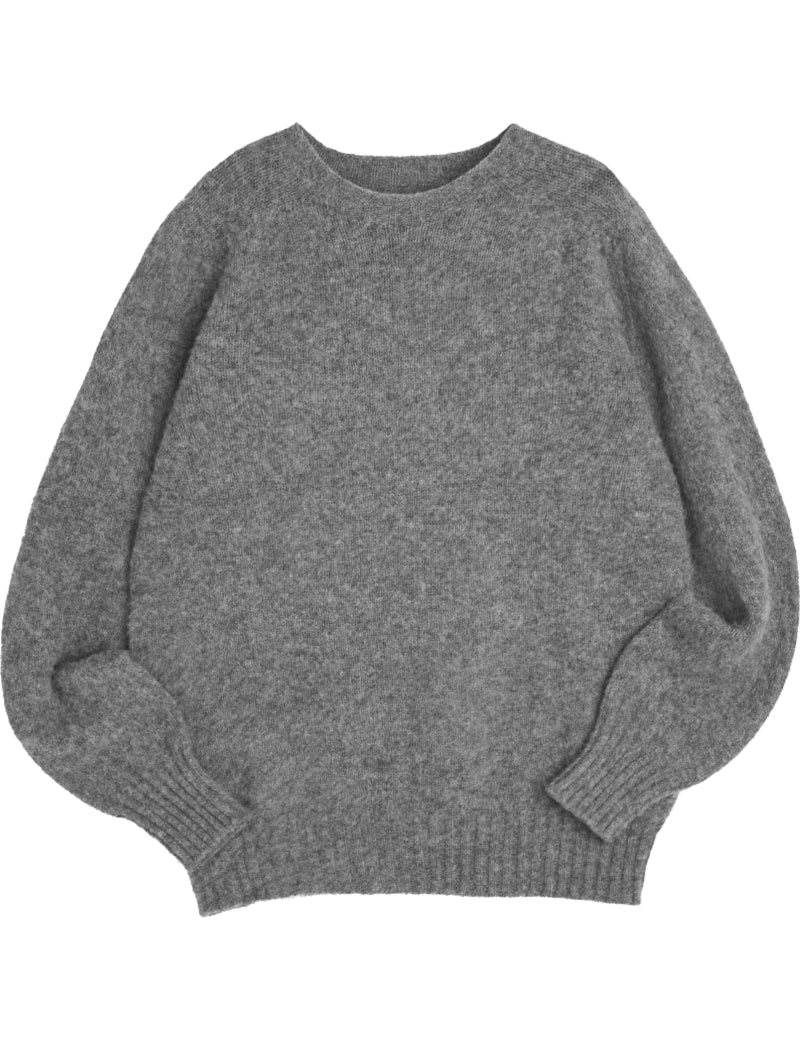 YMC Suedehead Jumper Lambswool Grey Front