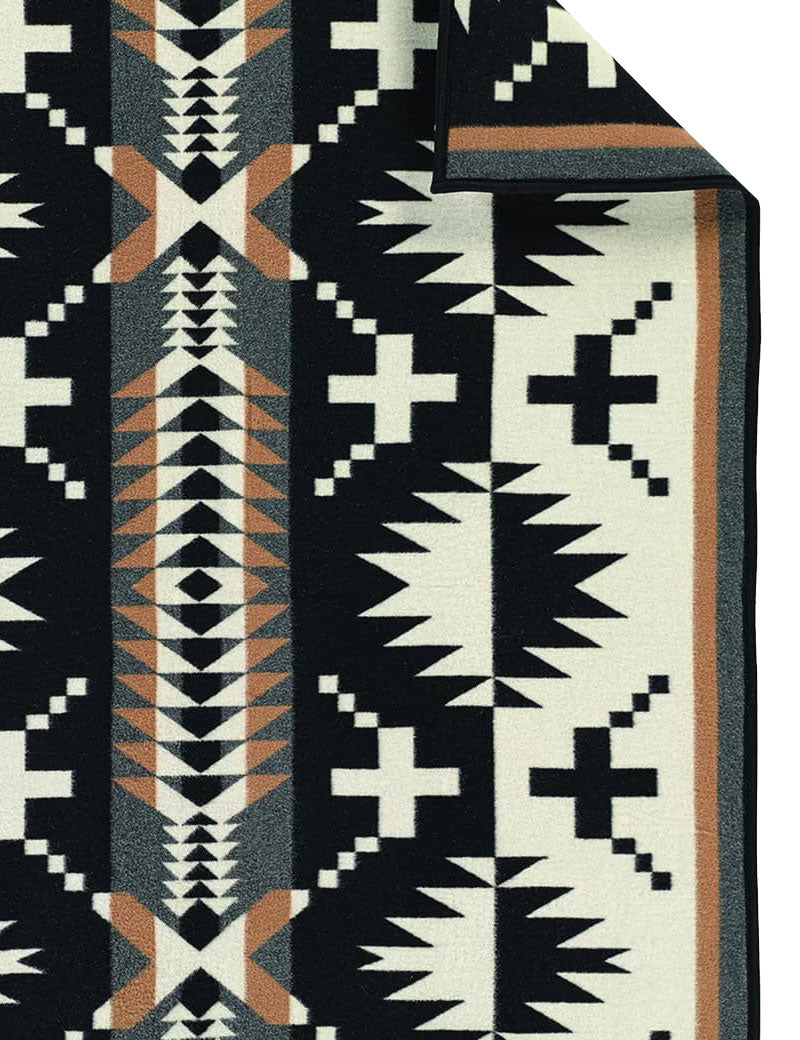 Pendleton Jacquard Napped Throw Spider Rock Black White