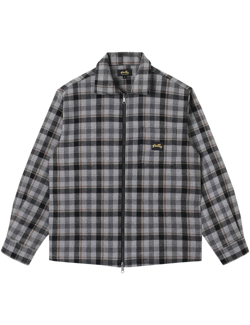 Stan Ray Zip Shirt Charcoal Plaid