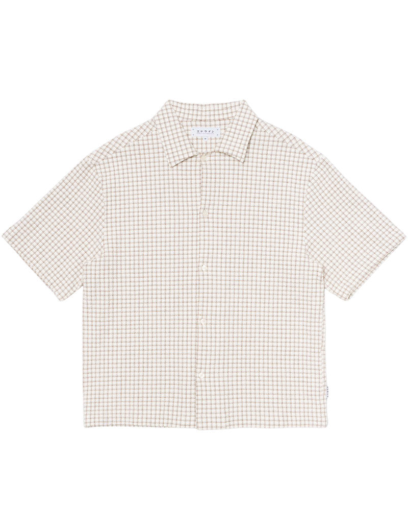 Edwin Zed Shirt Short Sleeve White Brown