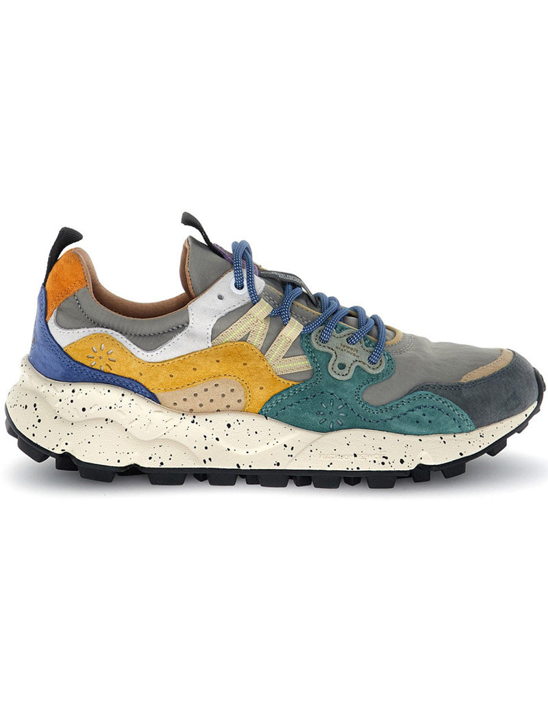 Flower Mountain Yamano 3 suede & nylon men's trainers in grey, petrol and zucca