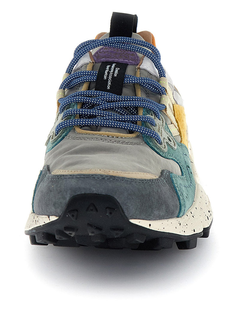 Flower Mountain Yamano 3 men's trainers grey, petrol and zucca - Laces View