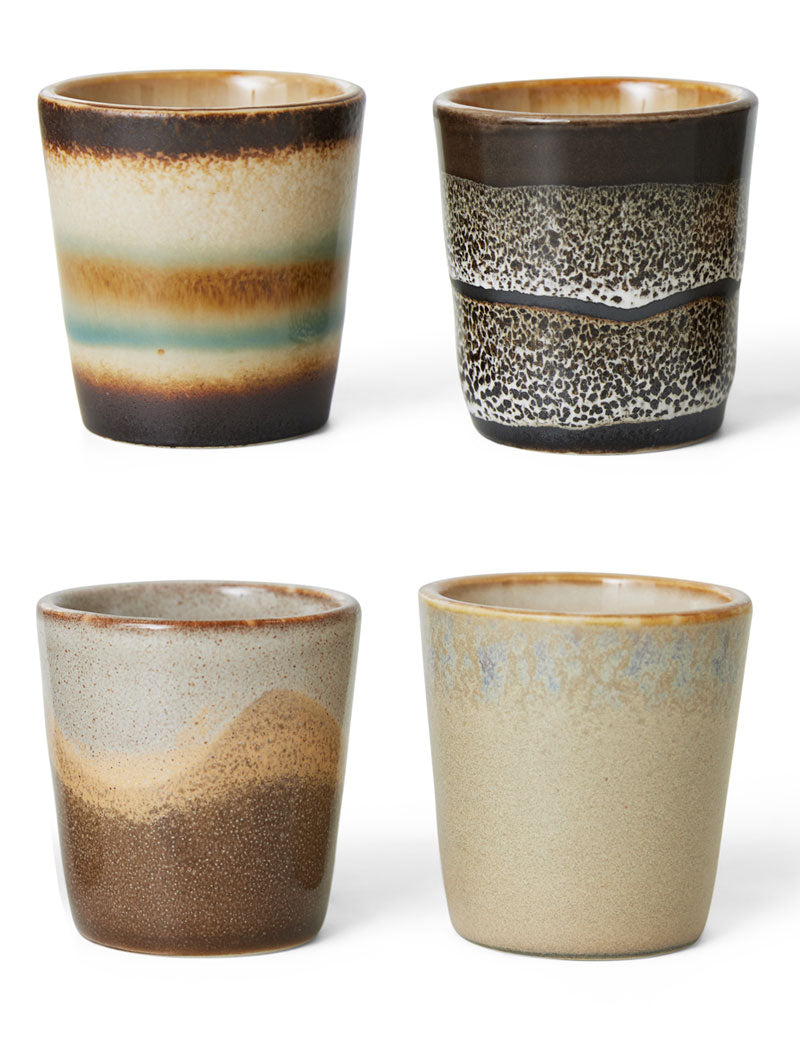 HKliving 70s Ceramics Egg Cups Granite Set Of 4
