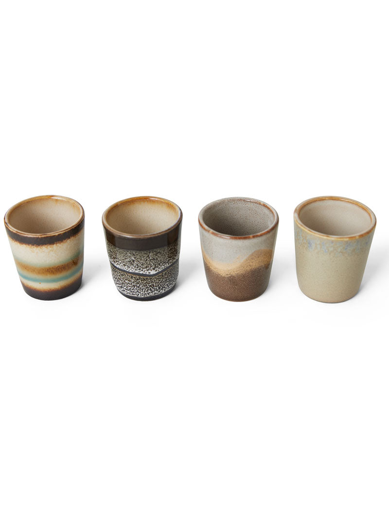 HKliving 70s Ceramics Egg Cups Granite Set Of 4