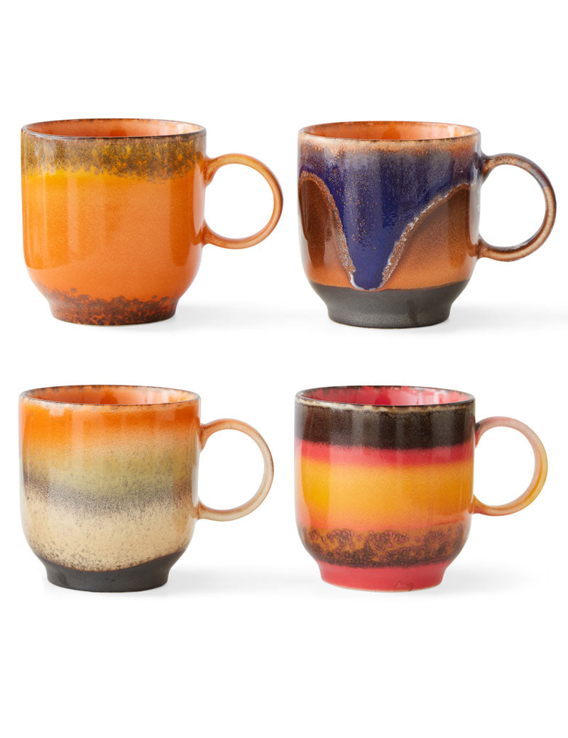 HKliving 70s Ceramics Cafe Mugs Brazil Set Of 4
