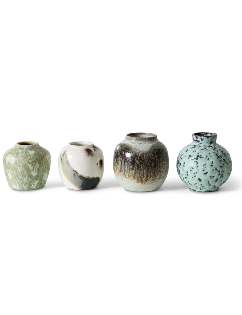 HKliving 70s Ceramics Small Vases Canyon Set Of 4