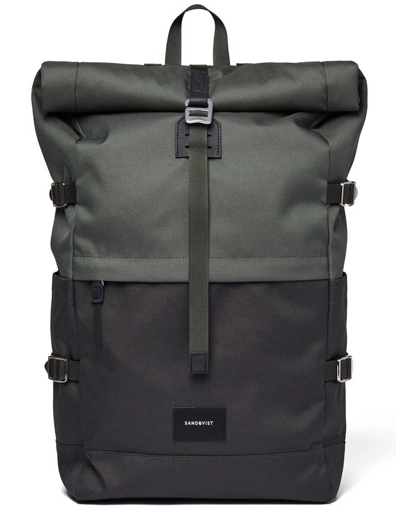 Sandqvist Bernt Backpack Green Black Leather