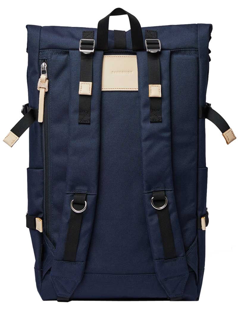 Sandqvist Bernt Backpack Navy Natural Leather