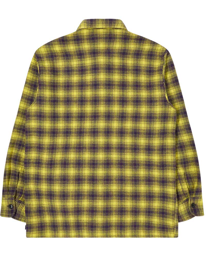 EDWIN BIG SHIRT PLUMERIA PURPLE BLAZING YELLOW CHECK