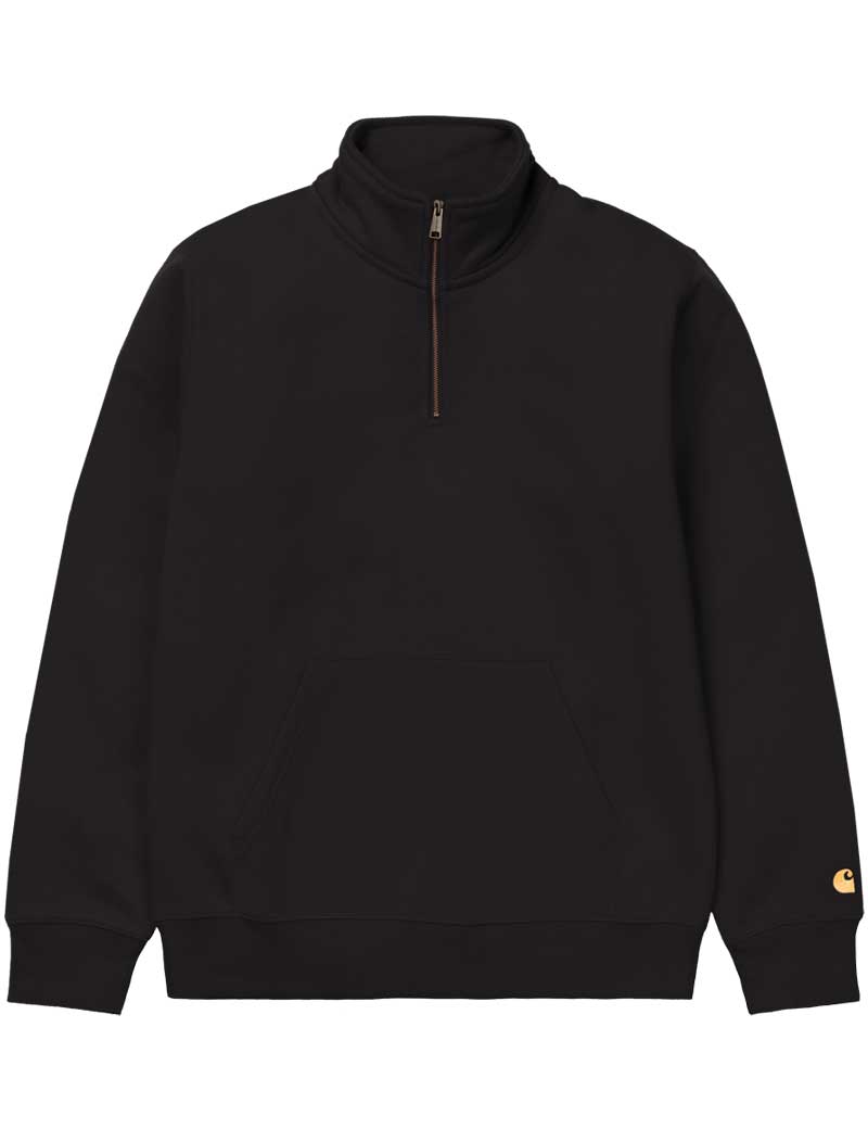 Carhartt Chase Zip Neck Sweatshirt Black Gold