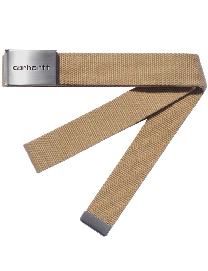 CARHARTT WIP CLIP BELT CHROME DUSTY H BROWN