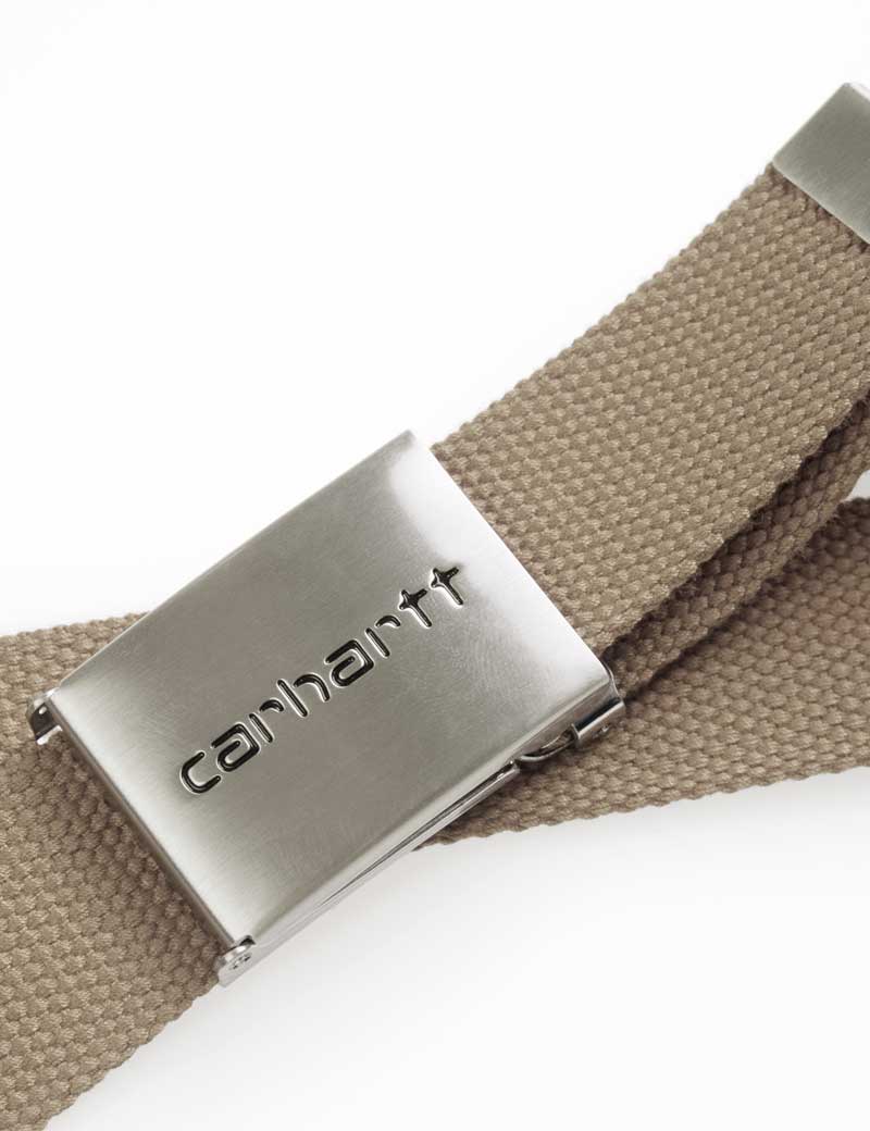 CARHARTT WIP CLIP BELT CHROME LEATHER