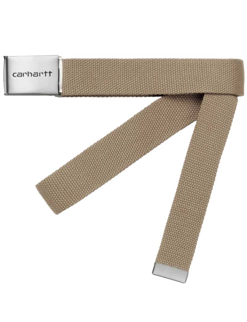 CARHARTT WIP CLIP BELT CHROME LEATHER