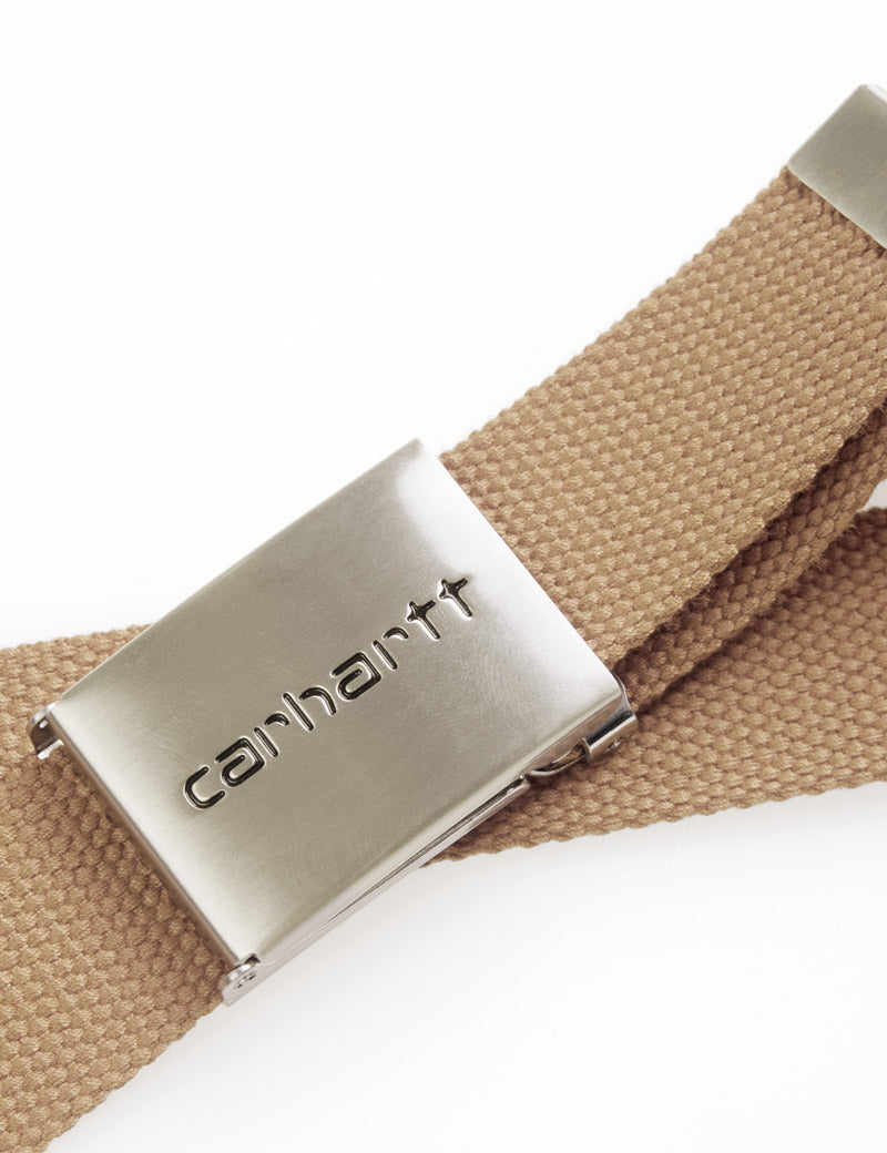 CARHARTT WIP CLIP BELT CHROME DUSTY BROWN