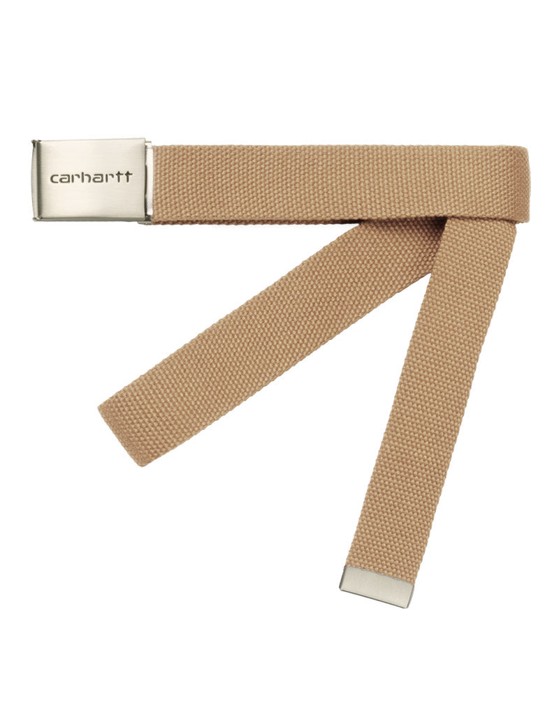 CARHARTT WIP CLIP BELT CHROME DUSTY BROWN